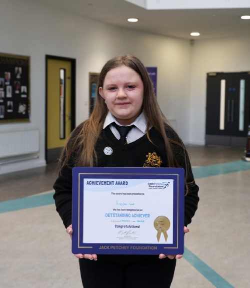 Layla Receives Jack Petchey Outstanding Achiever Award